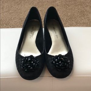 AK Anne Klein Black houndstooth embellished flats